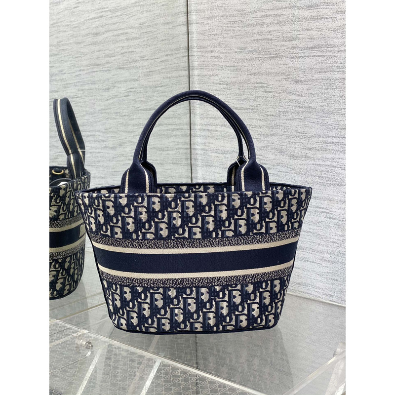 D*or oblique hat basket bag dark blue