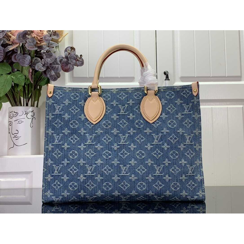 l**is V*t*n onthego mm tote bag denim blue