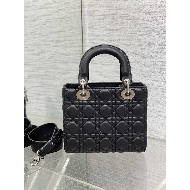 D*or small lady D*or bag lambskim black