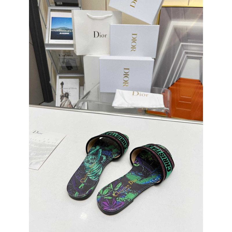 D*or dway slide multicolor embroidered cotton green