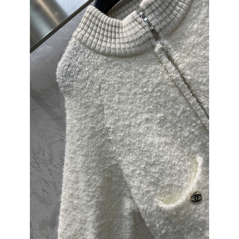 Ch*el wool jacket white