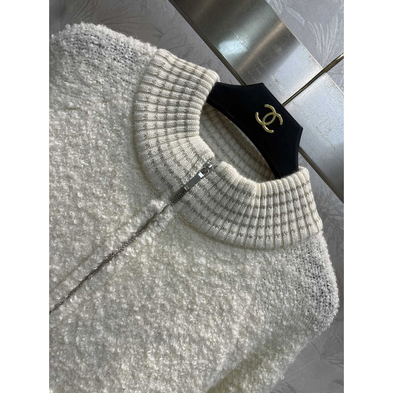 Ch*el wool jacket white