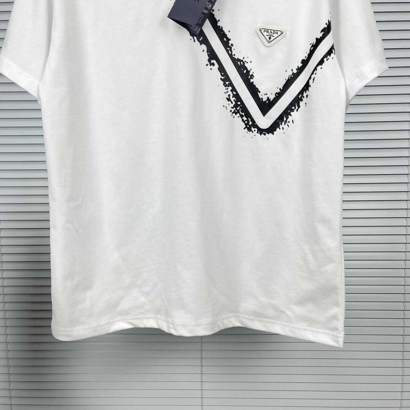 Pra*a triangle t-shirt white