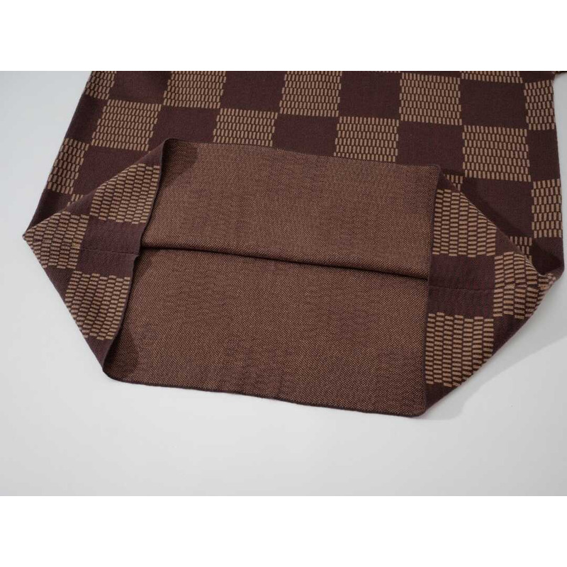 l**is V*t*n short-sleeved cotton damier crewneck with crystal lv patch sienna