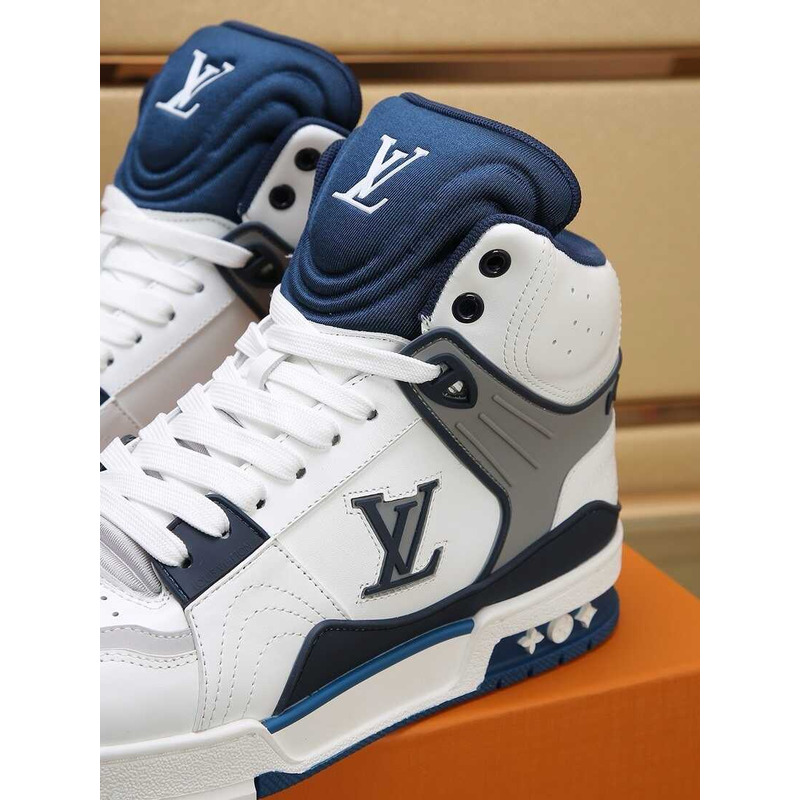 l**is V*t*n lv trainer sneaker boot calfskin white blue