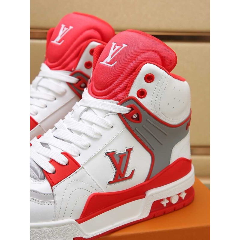 l**is V*t*n lv trainer sneaker boot white and red
