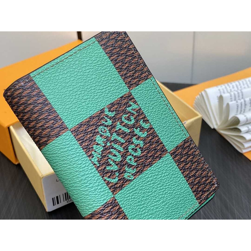 l**is V*t*n pocket organizer damier green
