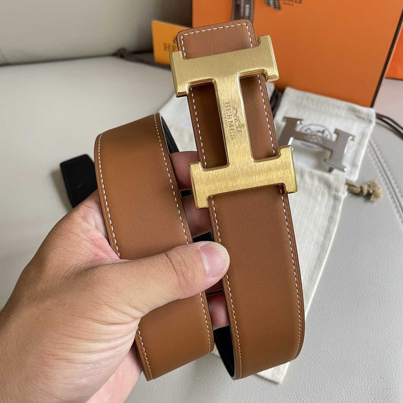 H**mes epsom 38mm constance h belt 80 etoupe gold