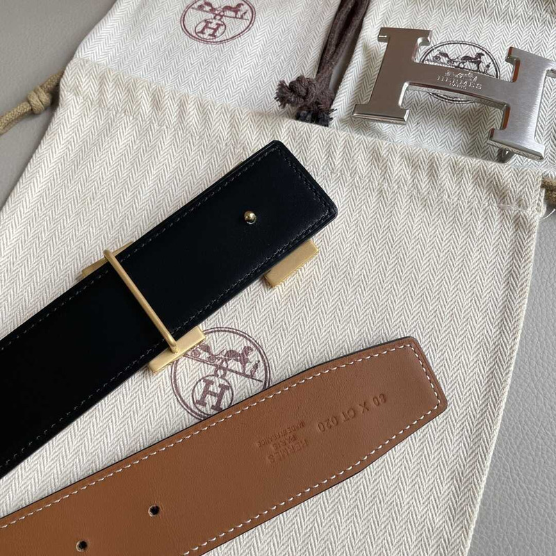 H**mes epsom 38mm constance h belt 80 etoupe gold