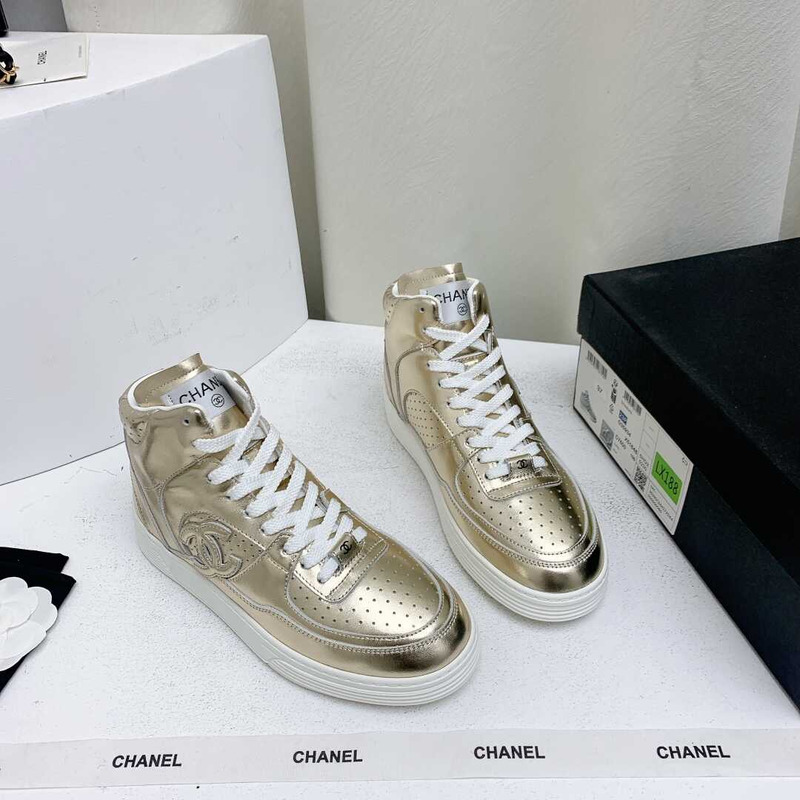 Ch*el trianers high top gold