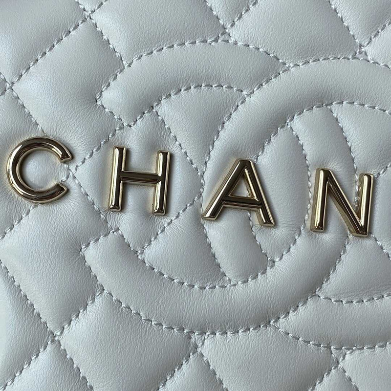 Ch*el star handbag lambskin white