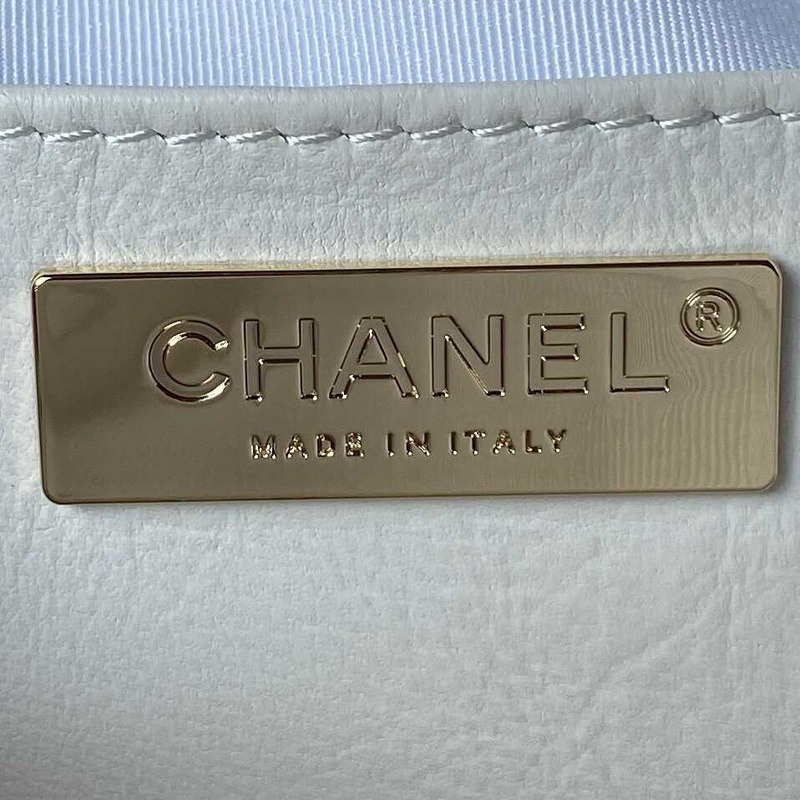 Ch*el star handbag lambskin white