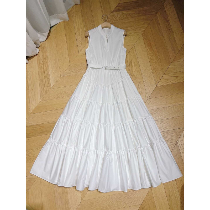D*or mid-length dress white sleeveless