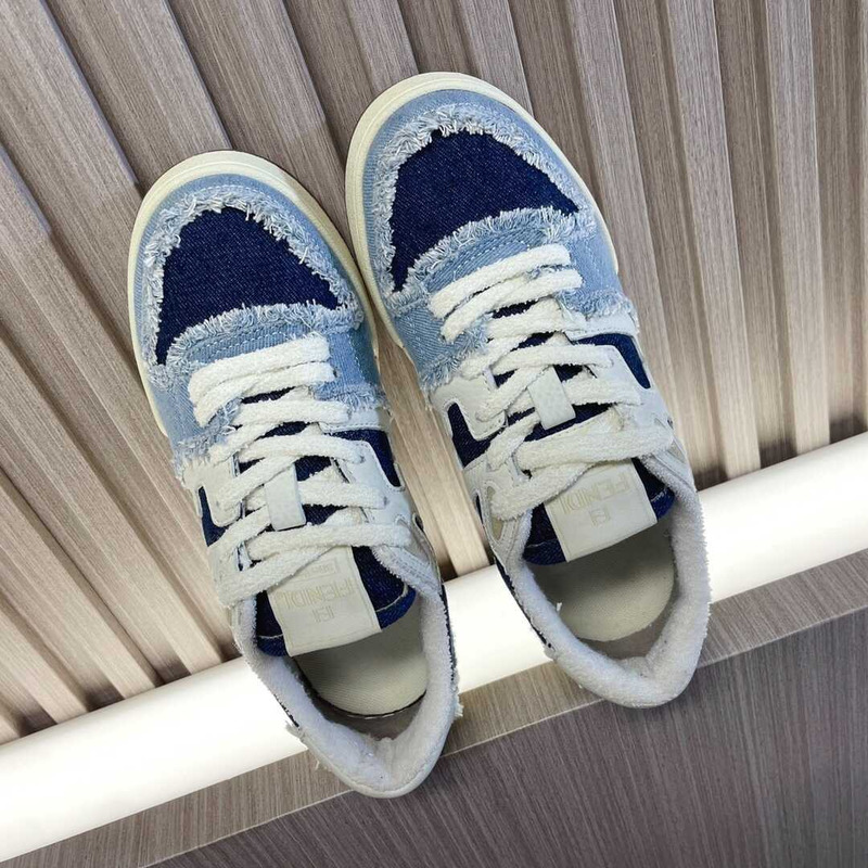 F**di match low top denim sneakers multi color