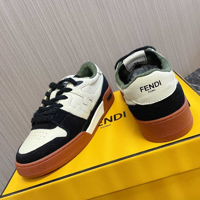 F**di match low top sneakers black white