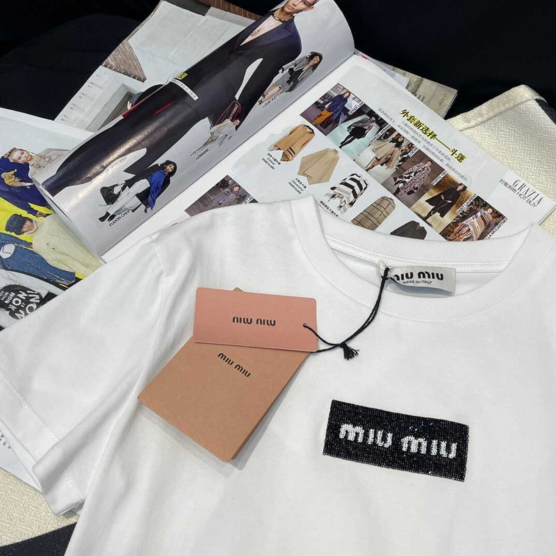 Miu Miu Cotton T-Shirt White