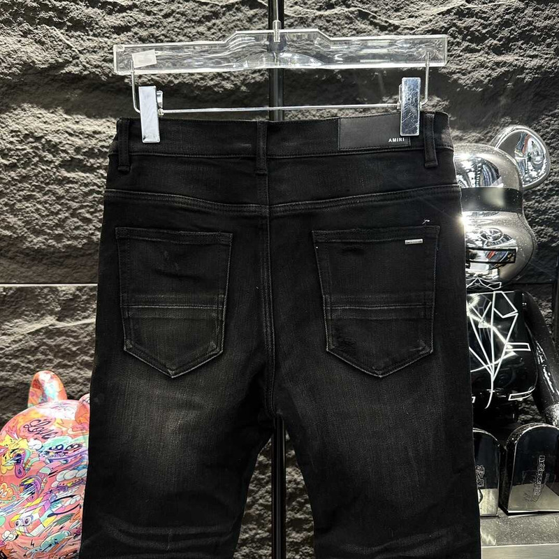 Amiri Distressed Skinny Jeans Black