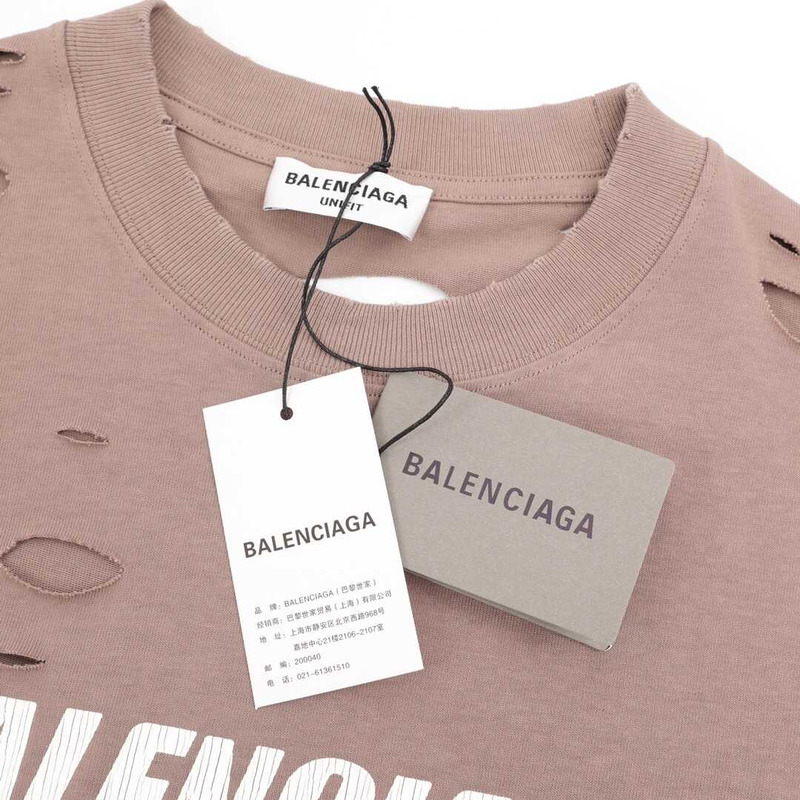 Ba*len*cia*ga caps t-shirt boxy fit in brown
