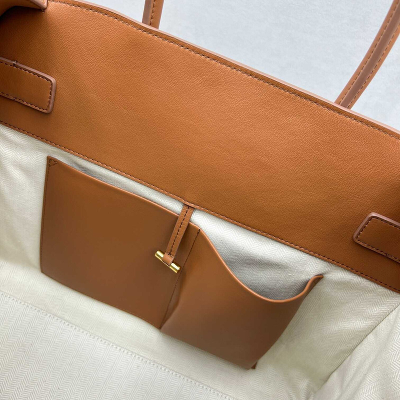The Row Margaux 15 Air Bag in Calfskin Leather Brown
