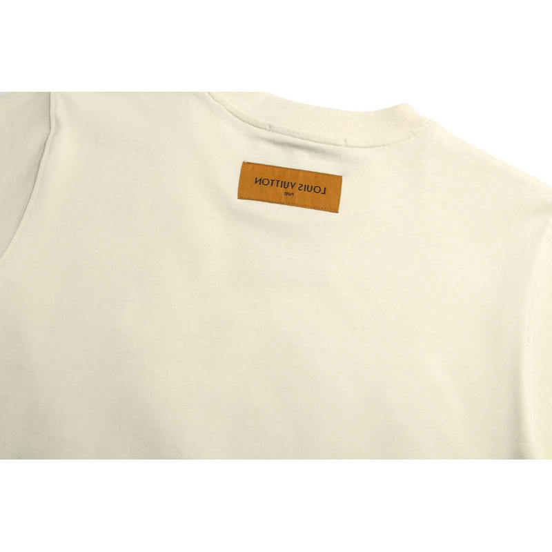l**is V*t*n graphic lv signature t-shirt beige