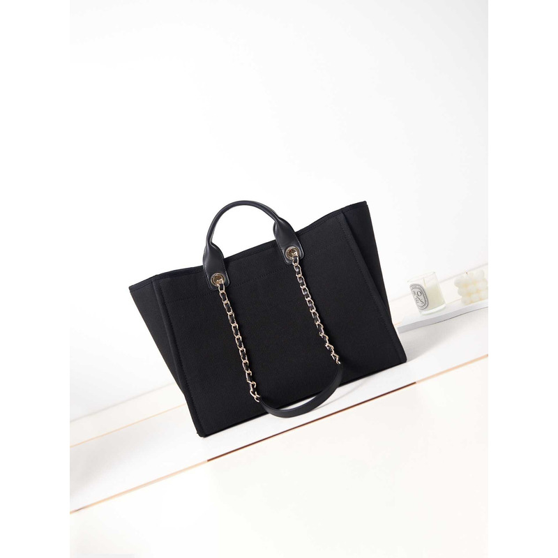 Ch*el deauville tote bag black