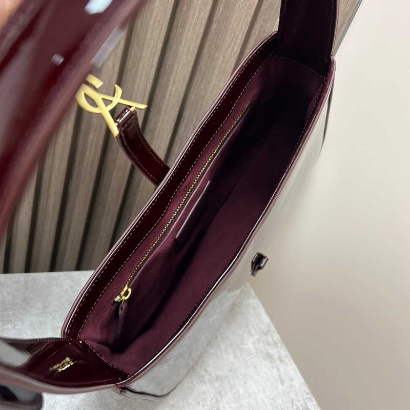 Saint Laurent Mongram Saddle Bag  Burgundy