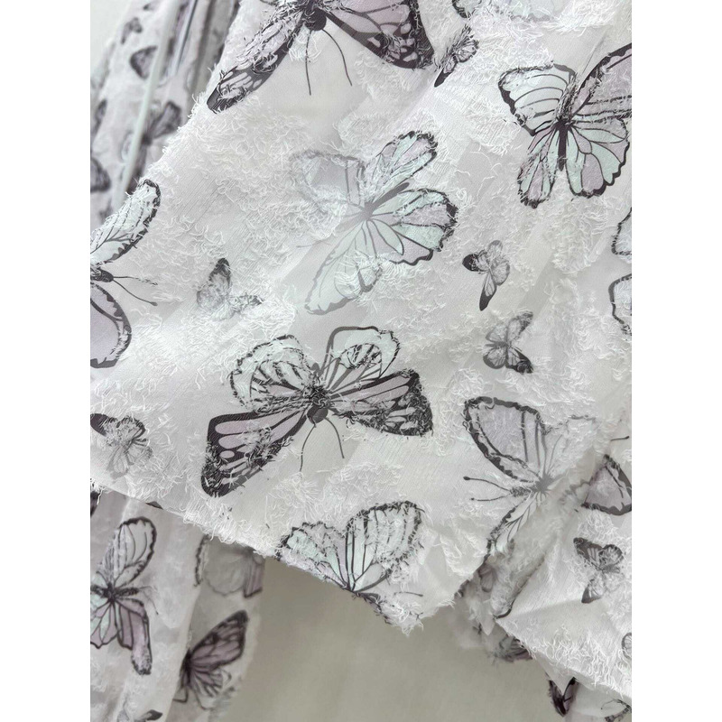 D*or cotton long blouse and shorts white
