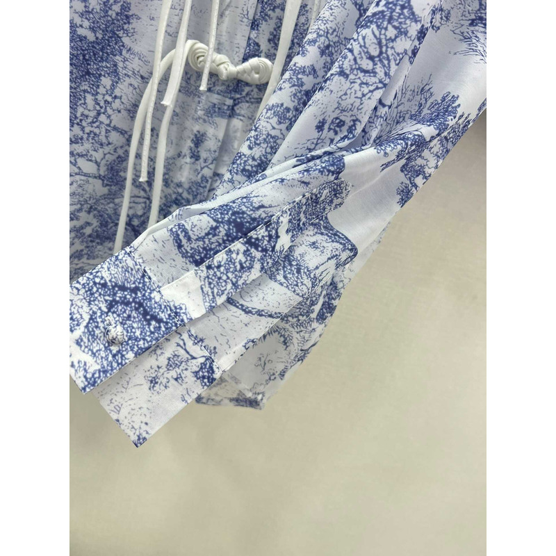 D*or cotton long blouse and shorts blue