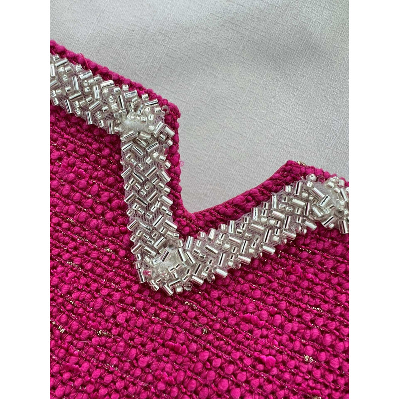 Ch*el tweed dress hot pink