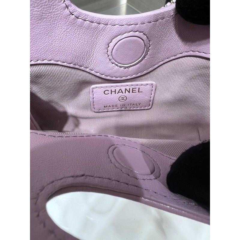 Ch*el nano 31 shopping bag glossy lambskin purple