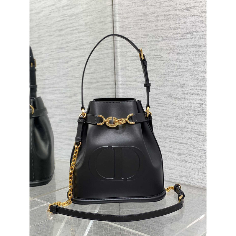 D*or medium c\''est D*or bag gold saddle cd embossed calfskin black