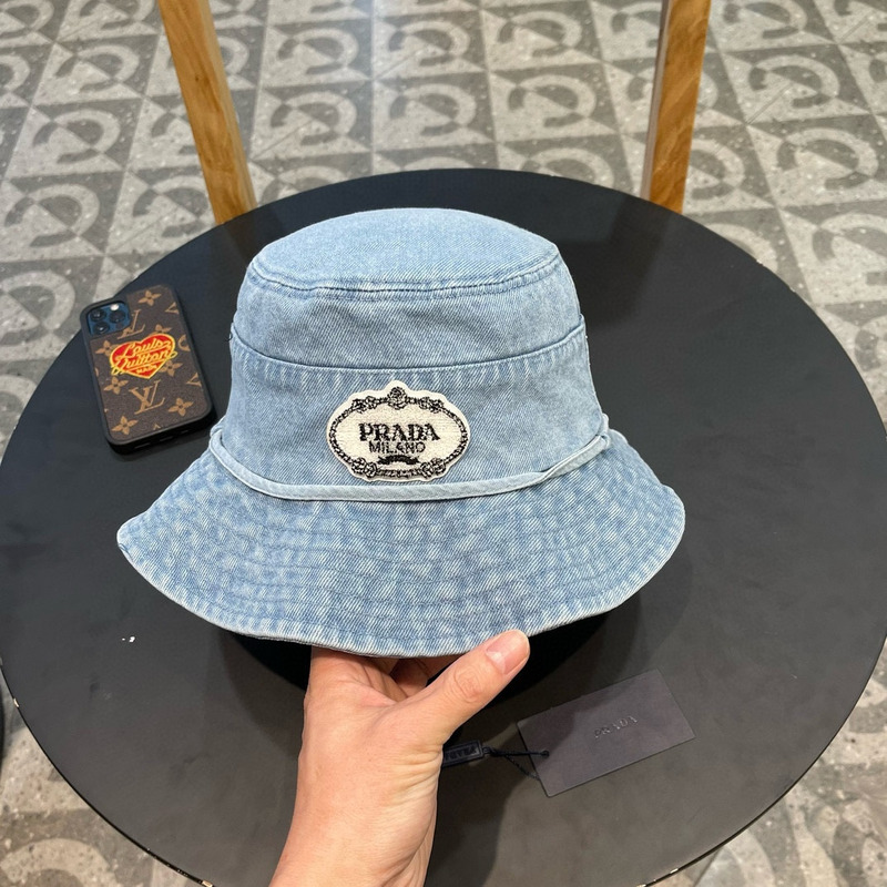 Pra*a denim bucket hat light blue