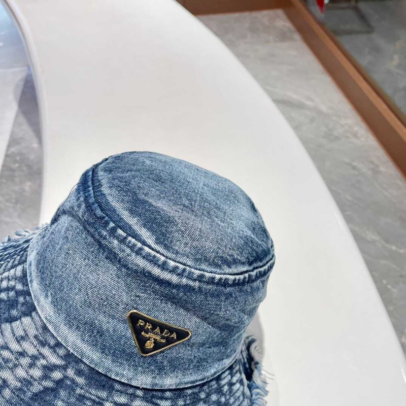 Pra*a denim bucket bag dark blue