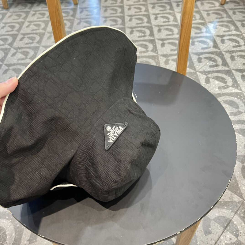 Pra*a bucket hat with bowknot black