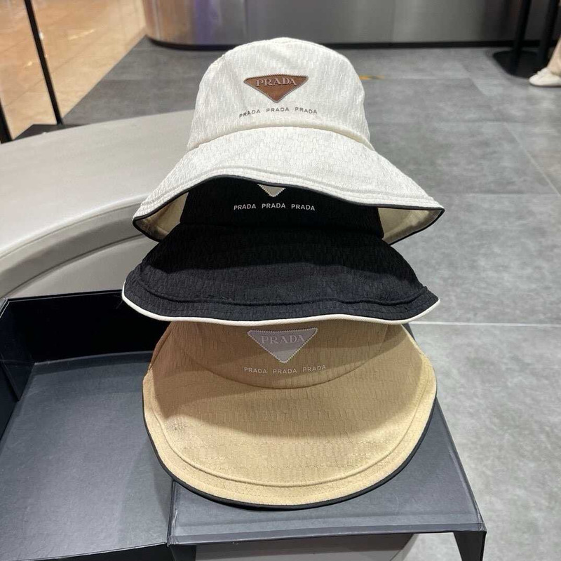 Pra*a bucket hat with bowknot black