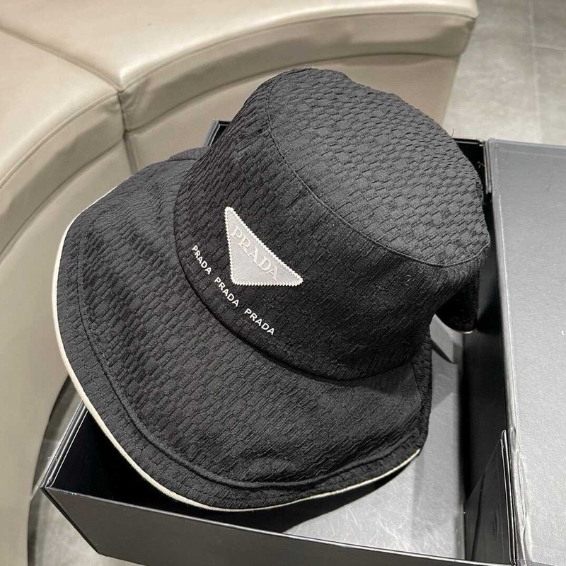 Pra*a bucket hat with bowknot black