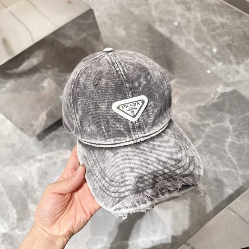 Pra*a denim baseball cap grey