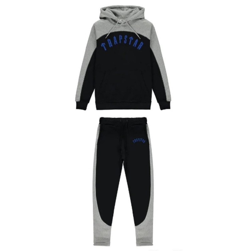 Trapstar Womens Irongate Arch Chenille Hooded Sweatsuit Black Blue Grey