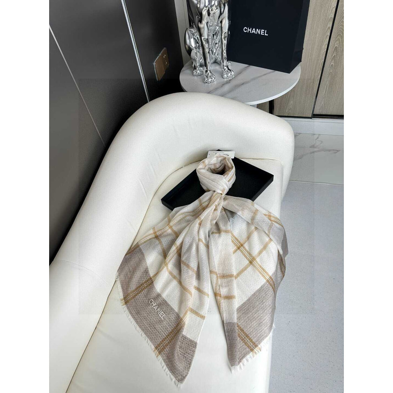 Ch*el cashmere scarf beige