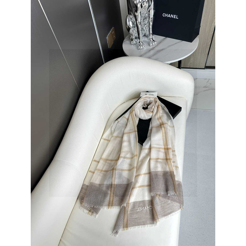 Ch*el cashmere scarf beige