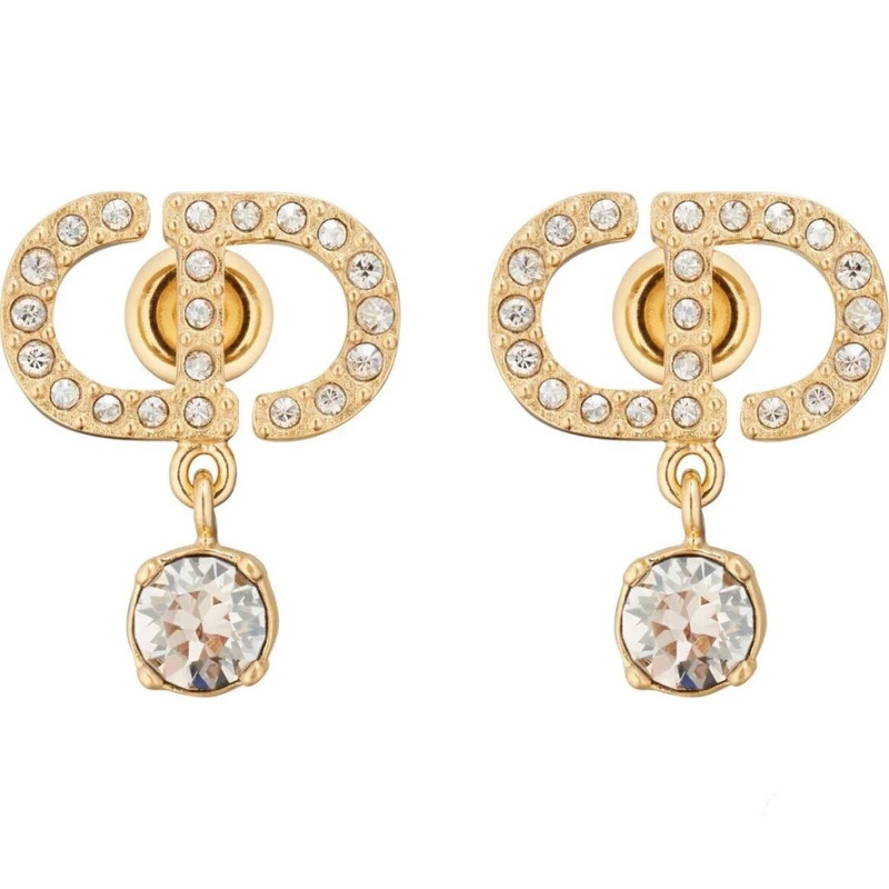D*or gold-finish metal and silver-tone crystals