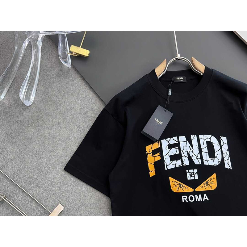 F**di print cotton t-shirt black