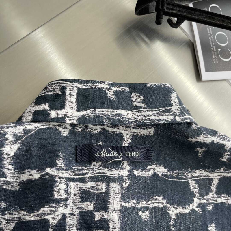 F**di dark blue ff linen shirt