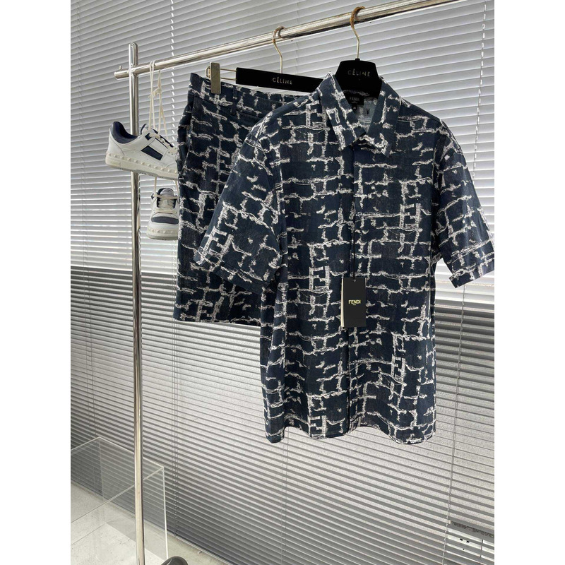 F**di dark blue ff linen shirt