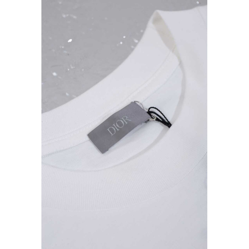 D*or handwritten ch**an t-shirt relaxed fit white cotton jersey