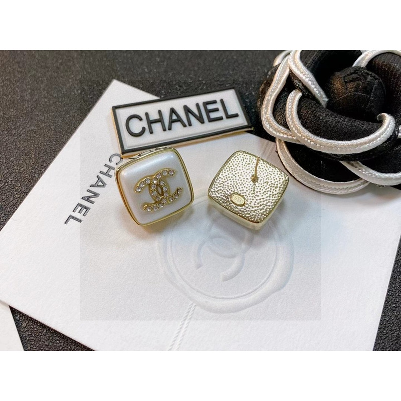 Ch*el white earrings