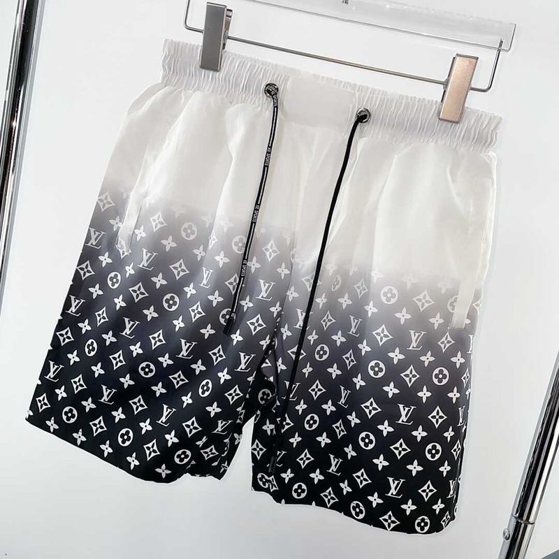l**is V*t*n monogram shorts black/white