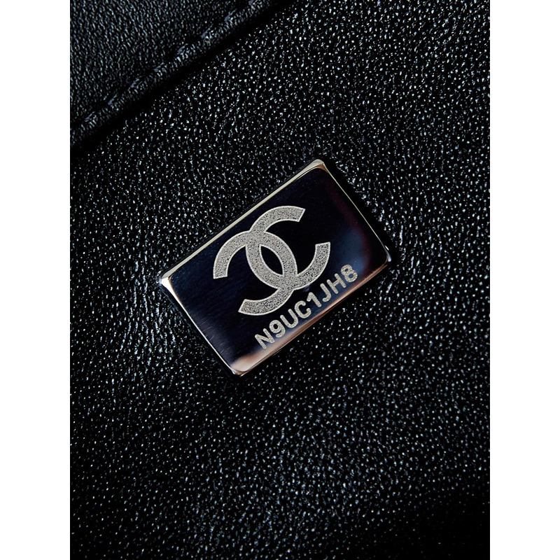Ch*el small flap bag sequins black & white