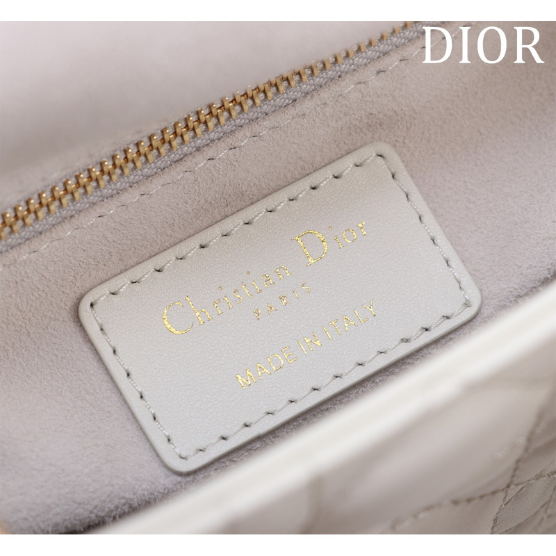 D*or mini lady D*or bag latte cannage lambskin