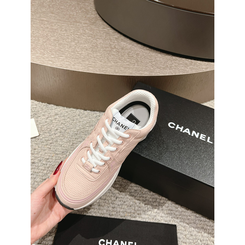 Ch*el sneakers fabric light pink